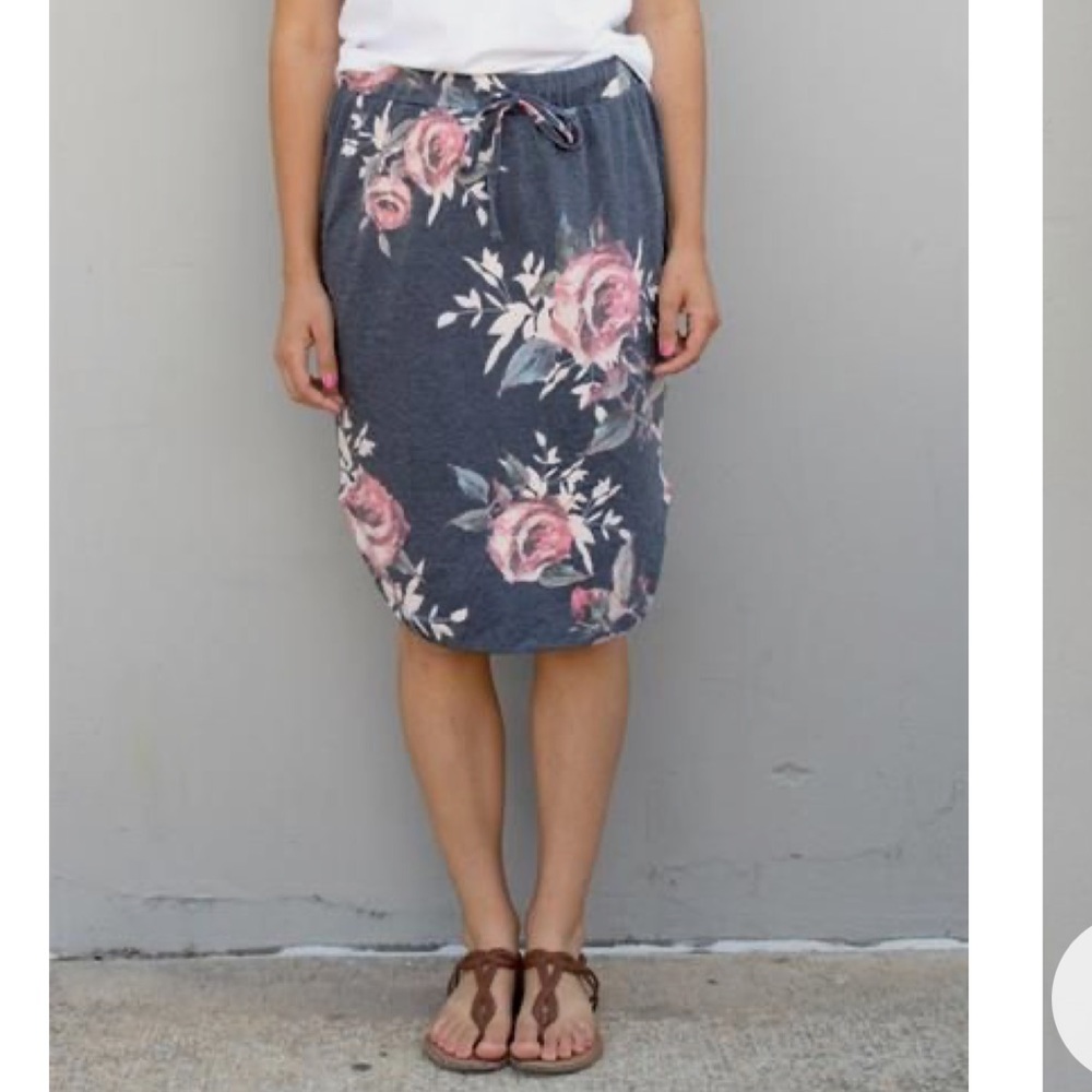 Dusty Blue floral Skirt